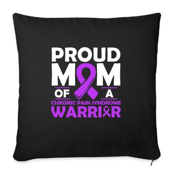Fière maman d’un guerrier atteint de maladies chroniques - Housse de coussin décorative 45 x 45 cm - noir - Devant
