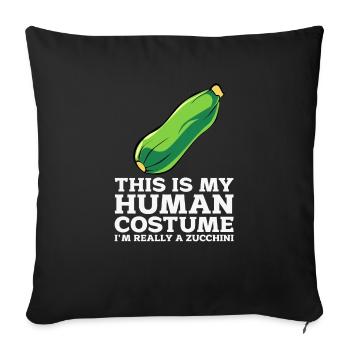 Courgette - Sofa pillowcase 17,3'' x 17,3'' (45 x 45 cm) - black - Front