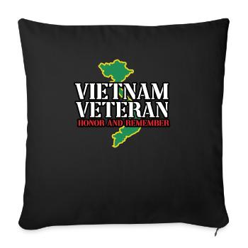 Vétéran de l’armée américaine au Vietnam - Housse de coussin décorative 45 x 45 cm - noir - Devant