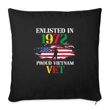 Vétéran de l’armée américaine au Vietnam - Housse de coussin décorative 45 x 45 cm - noir - Devant