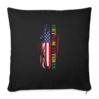 Vétéran de l’armée américaine au Vietnam - Housse de coussin décorative 45 x 45 cm - noir - Devant