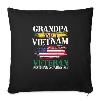 Vétéran de l’armée américaine au Vietnam - Housse de coussin décorative 45 x 45 cm - noir - Devant