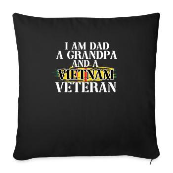 Vétéran de l’armée américaine au Vietnam - Housse de coussin décorative 45 x 45 cm - noir - Devant