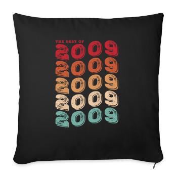 Vintage 2009 Cadeaux Légende pour 14 ans - 14ème - Housse de coussin décorative 45 x 45 cm - noir - Devant