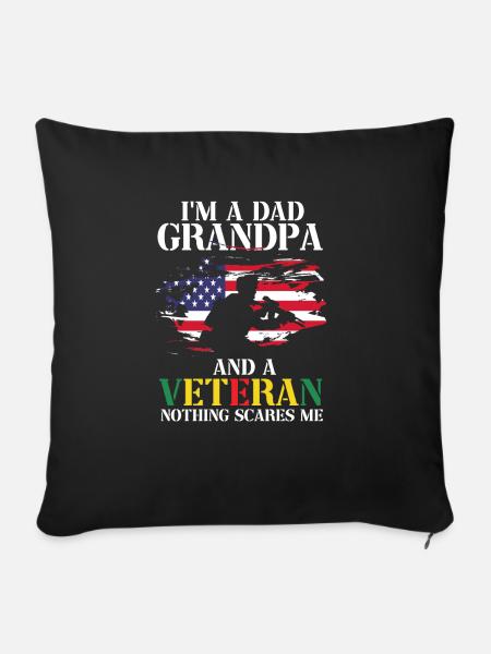 Us Army Vietnam Veteran - Sofakissenbezug 45 x 45 cm - Schwarz