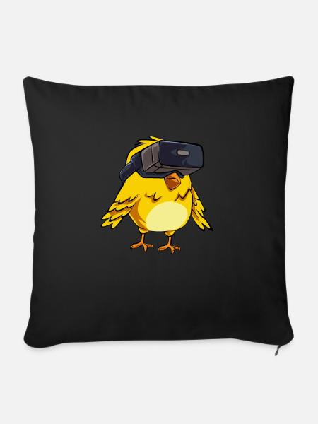 Vr Vogel - Sofakissenbezug 45 x 45 cm - Schwarz