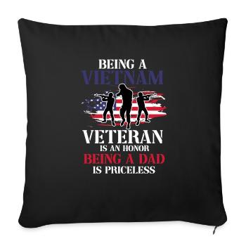 Vétéran de l’armée américaine au Vietnam - Housse de coussin décorative 45 x 45 cm - noir - Devant