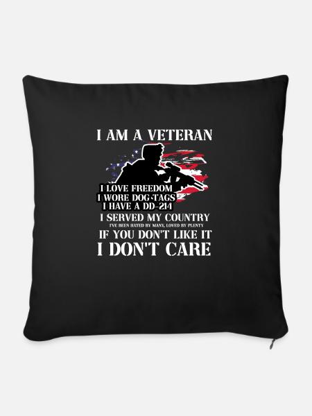 Us Army Vietnam Veteran - Sofakissenbezug 45 x 45 cm - Schwarz