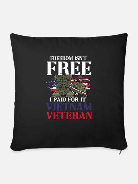 Us Army Vietnam Veteran - Sofakissenbezug 45 x 45 cm - Schwarz
