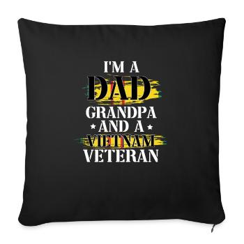 Vétéran de l’armée américaine au Vietnam - Housse de coussin décorative 45 x 45 cm - noir - Devant
