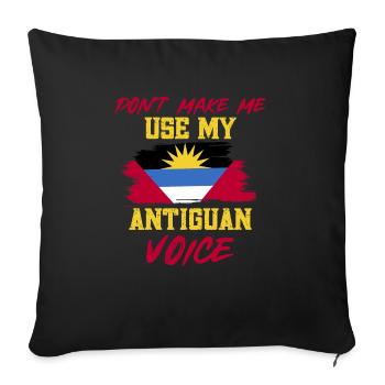 Antigua and Barbuda flag - Sofa pillowcase 17,3'' x 17,3'' (45 x 45 cm) - black - Front