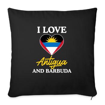 Antigua and Barbuda flag - Sofa pillowcase 17,3'' x 17,3'' (45 x 45 cm) - black - Front