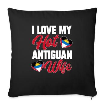 Antigua and Barbuda flag - Sofa pillowcase 17,3'' x 17,3'' (45 x 45 cm) - black - Front