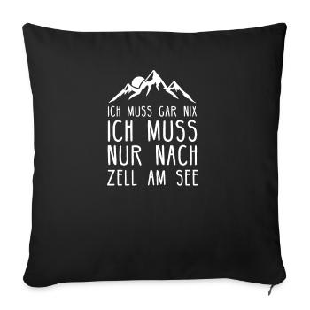 Zell am See I Skigebiet in Österreich für - Sofakissenbezug 45 x 45 cm - Schwarz - Vorne