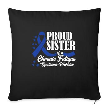 Fière sœur d’un guerrier atteint de maladie chronique - Housse de coussin décorative 45 x 45 cm - noir - Devant
