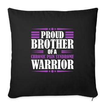 Fier frère d’un guerrier atteint de - Housse de coussin décorative 45 x 45 cm - noir - Devant