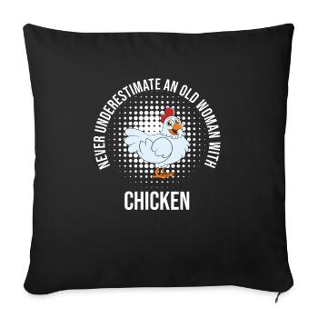 Funny Chicken Saying Chicken - Sofa pillowcase 17,3'' x 17,3'' (45 x 45 cm) - black - Front