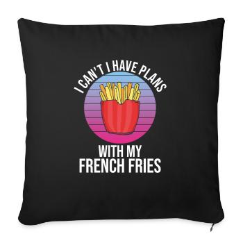 Frites amusantes Frites drôles - Housse de coussin décorative 45 x 45 cm - noir - Devant