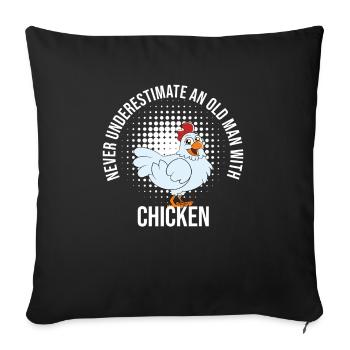 Drôle de poulet disant poulet - Housse de coussin décorative 45 x 45 cm - noir - Devant