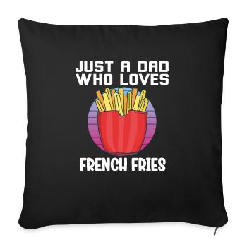 Frites amusantes Frites drôles - Housse de coussin décorative 45 x 45 cm - noir - Devant