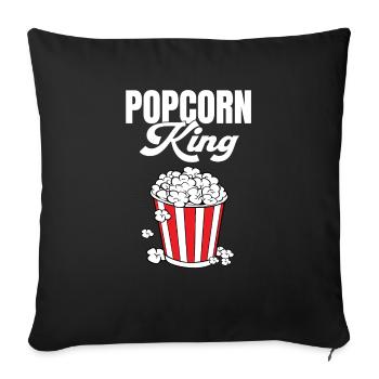 Men Movie Night Theater Cinema Snack Cute Popcorn - Sofa pillowcase 17,3'' x 17,3'' (45 x 45 cm) - black - Front