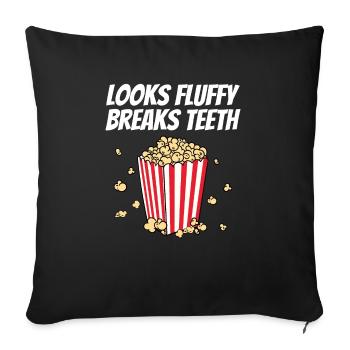 Popcorn Lover Movie Night Funny Looks Fluffy Break - Housse de coussin décorative 45 x 45 cm - noir - Devant