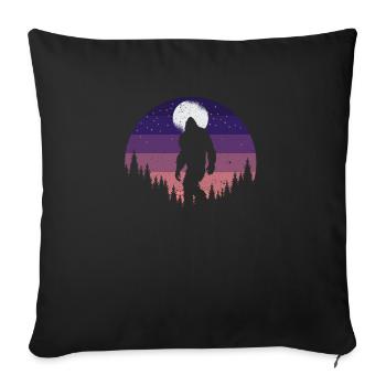 Bigfoot Hiking Forest Moon Night Sky Sasquatch - Sofa pillowcase 17,3'' x 17,3'' (45 x 45 cm) - black - Front
