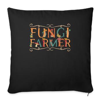 Mushroom Foraging Mycology Fungi Morel Hunting - Sofa pillowcase 17,3'' x 17,3'' (45 x 45 cm) - black - Front