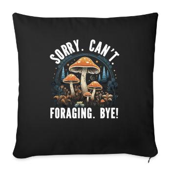Mushroom Foraging Mycology Fungi Morel Hunting - Sofa pillowcase 17,3'' x 17,3'' (45 x 45 cm) - black - Front