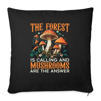 Mushroom Foraging Mycology Fungi Morel Hunting - Sofa pillowcase 17,3'' x 17,3'' (45 x 45 cm) - black - Front