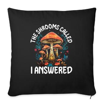 Mushroom Foraging Mycology Fungi Morel Hunting - Sofa pillowcase 17,3'' x 17,3'' (45 x 45 cm) - black - Front