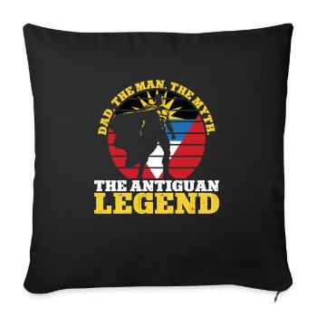 Drapeau d’Antigua-et-Barbuda - Housse de coussin décorative 45 x 45 cm - noir - Devant