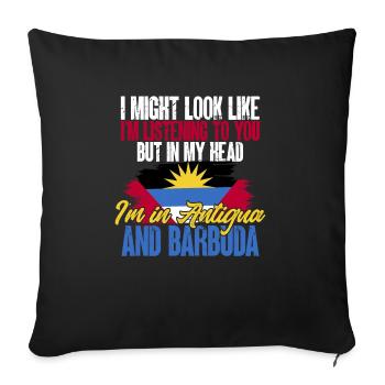 Flag of Antigua and Barbuda - Sofa pillowcase 17,3'' x 17,3'' (45 x 45 cm) - black - Front