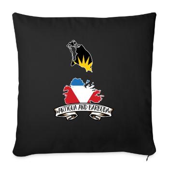 Flag of Antigua and Barbuda - Sofa pillowcase 17,3'' x 17,3'' (45 x 45 cm) - black - Front