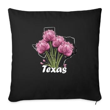 Texas flag with floral spring Texas - Sofa pillowcase 17,3'' x 17,3'' (45 x 45 cm) - black - Front