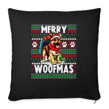 Dog Lover Christmas - Hässlicher Weihnachtspullover Germa - Sofakissenbezug 45 x 45 cm - Schwarz - Vorne