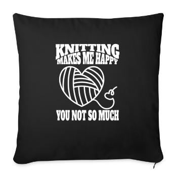 Knitting Tailor Crochet Knitter - Sofa pillowcase 17,3'' x 17,3'' (45 x 45 cm) - black - Front
