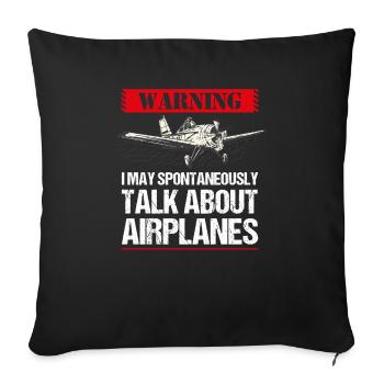 Funny Pilot Crop Duster Aviation, I May Talk - Sofa pillowcase 17,3'' x 17,3'' (45 x 45 cm) - black - Front