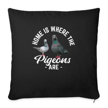 Home is where the pigeons are - Sofa pillowcase 17,3'' x 17,3'' (45 x 45 cm) - black - Front