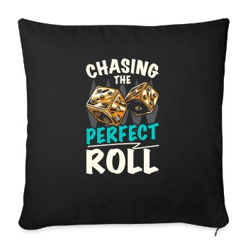 Backgammon Player Strategy Board Game Dice Game - Sofa pillowcase 17,3'' x 17,3'' (45 x 45 cm) - black - Front