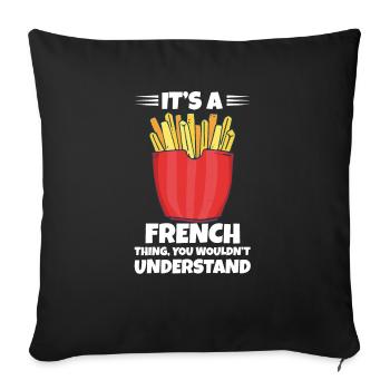 Funny Fries Funny French Fries - Sofa pillowcase 17,3'' x 17,3'' (45 x 45 cm) - black - Front