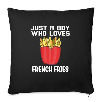 Frites amusantes Frites drôles - Housse de coussin décorative 45 x 45 cm - noir - Devant