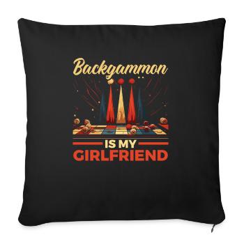 Backgammon Player Strategy Board Game Dice Game - Sofa pillowcase 17,3'' x 17,3'' (45 x 45 cm) - black - Front