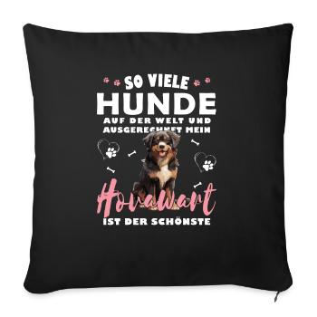 So viele Hunde auf der Welt - Hovawart - Sofakissenbezug 45 x 45 cm - Schwarz - Vorne