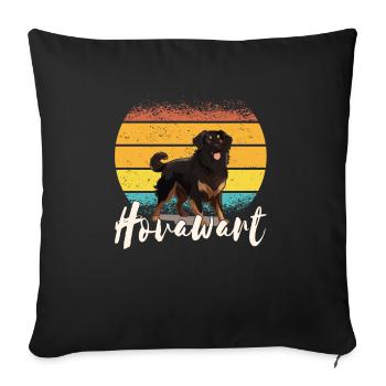 Hovawart propriétaire chien fermier Pure race - Housse de coussin décorative 45 x 45 cm - noir - Devant