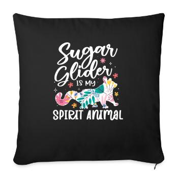 Sugar Glider Flying Squirrel - Sofa pillowcase 17,3'' x 17,3'' (45 x 45 cm) - black - Front