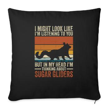 Sugar Glider Flying Squirrel - Sofa pillowcase 17,3'' x 17,3'' (45 x 45 cm) - black - Front