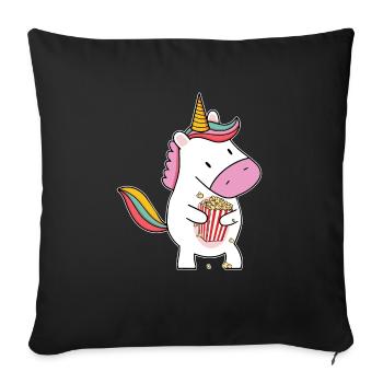 Popcorn Licorne Drôle de Théâtre Cinéma Snack Film N - Housse de coussin décorative 45 x 45 cm - noir - Devant