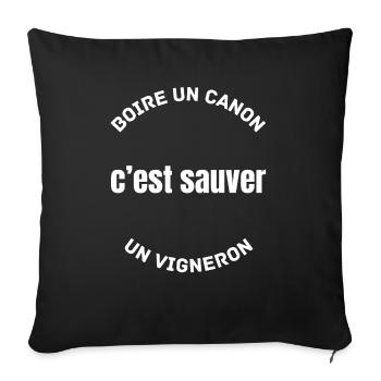 t-shirt humoristique, cadeau homme, femme, humour - Housse de coussin décorative 45 x 45 cm - noir - Devant