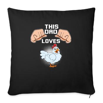 Lustiger Hühner Spruch Huhn - Sofakissenbezug 45 x 45 cm - Schwarz - Vorne